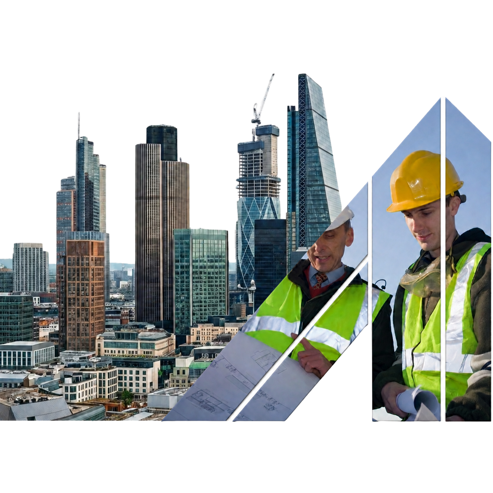 Melbourne skyline with building surveyors on site